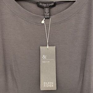 Eileen Fisher Dress Viscose Jersey Empire Seam Petite Midi Ash XS NWT